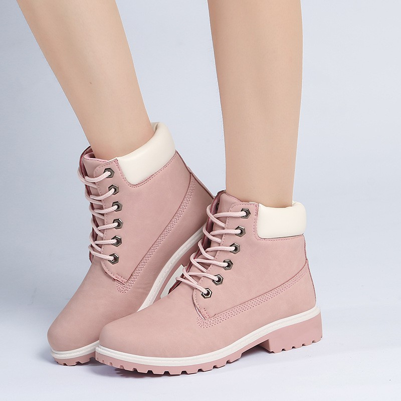  Sepatu  Boots  Ankle Wanita  Model High Top Elegan Lace Up 