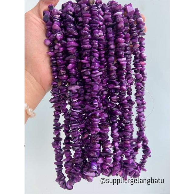 kerikil kerang DARK PURPLE CARNELIAN 2cm bahan manik akik UNGU tua