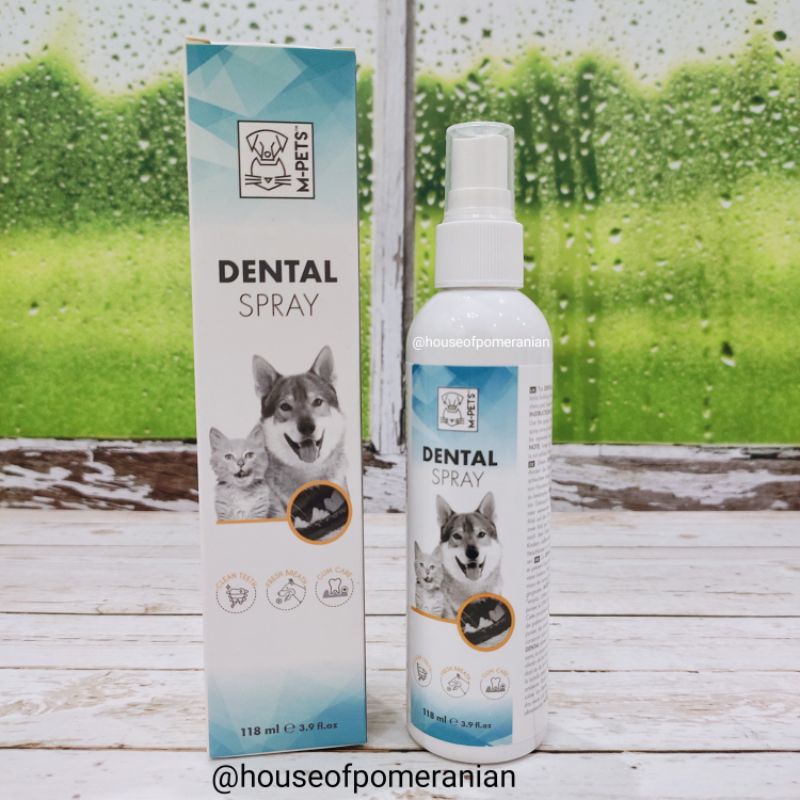 mpets dental spray 118ml for dogs and cats. pembersih bau mulut anjing dan kucing semprot napas harum cairan fresh breath