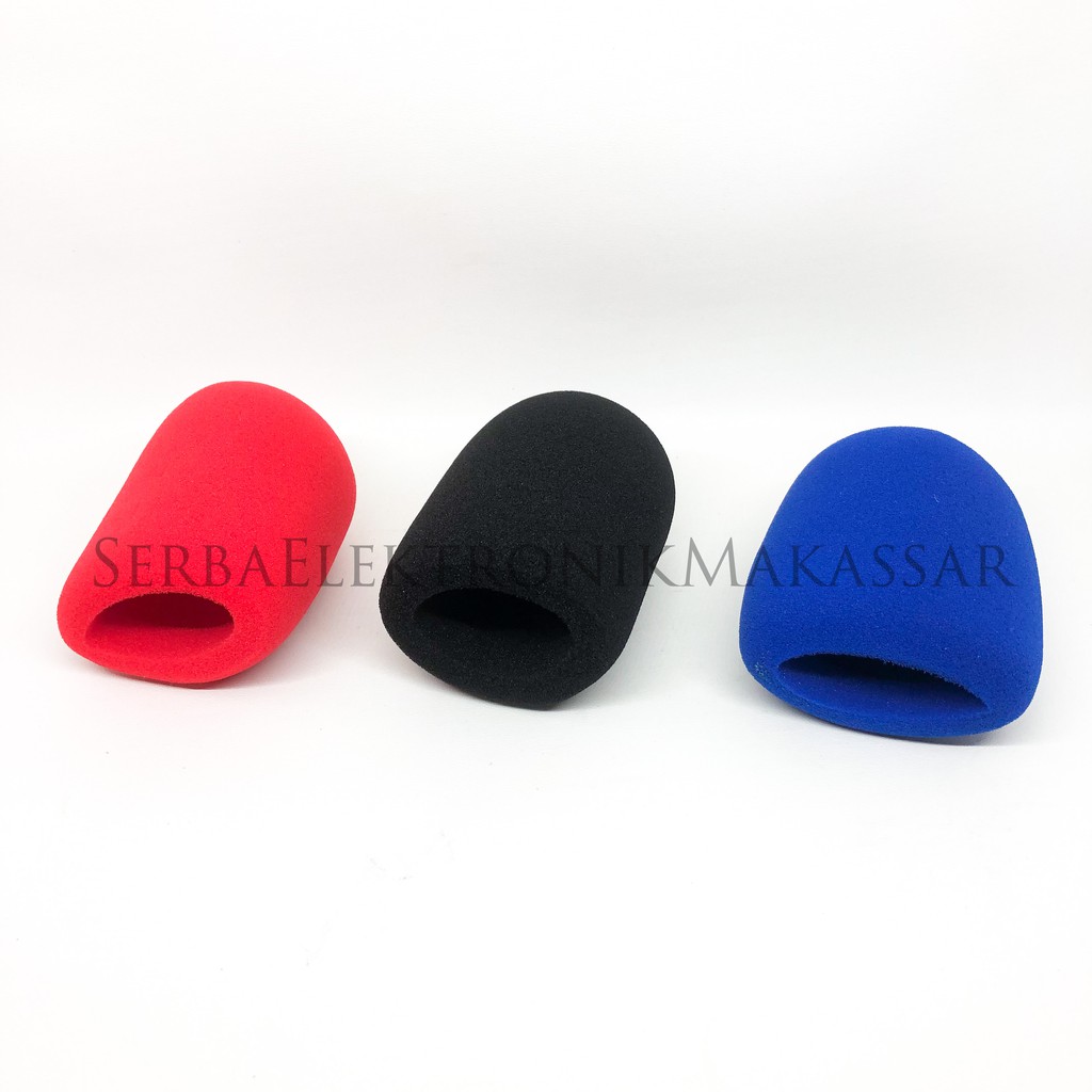 Sponge Microphone Busa Mic Hitam Biru Merah