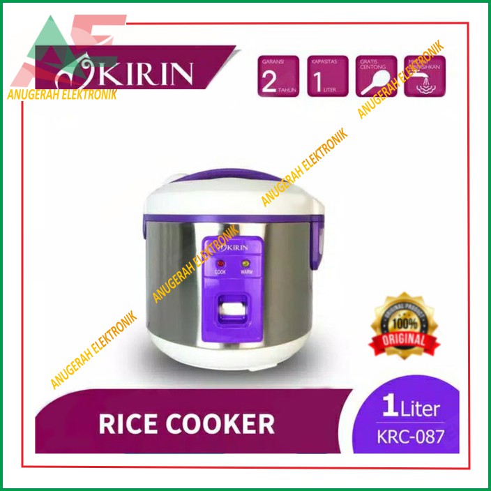 Magic Com KIRIN 1 liter 3in1 KRC 087 PP - Rice Cooker 1L KRC087