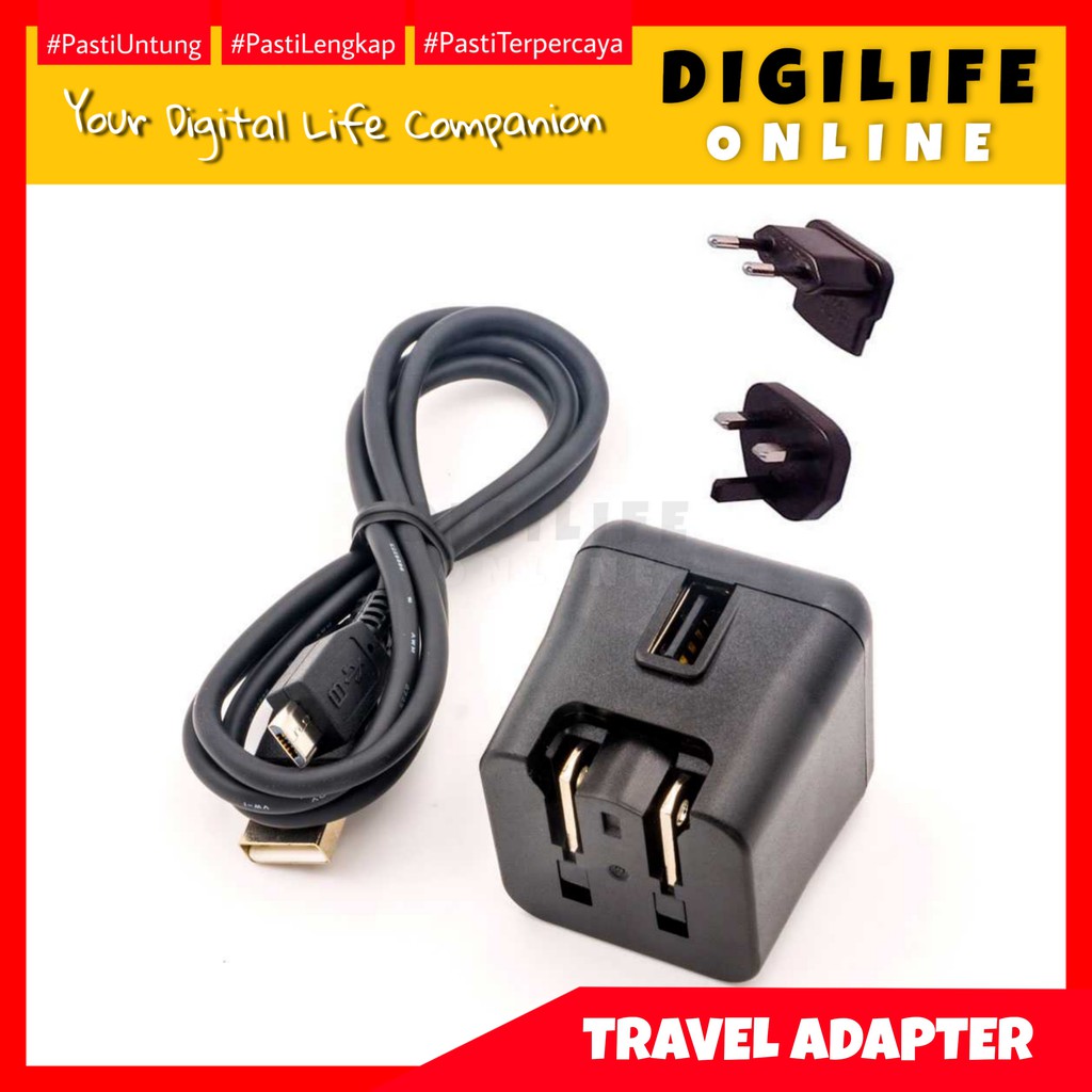 Travel Charger Ktec USB Port 3A EU US UK - Sambungan Adaptor Universal