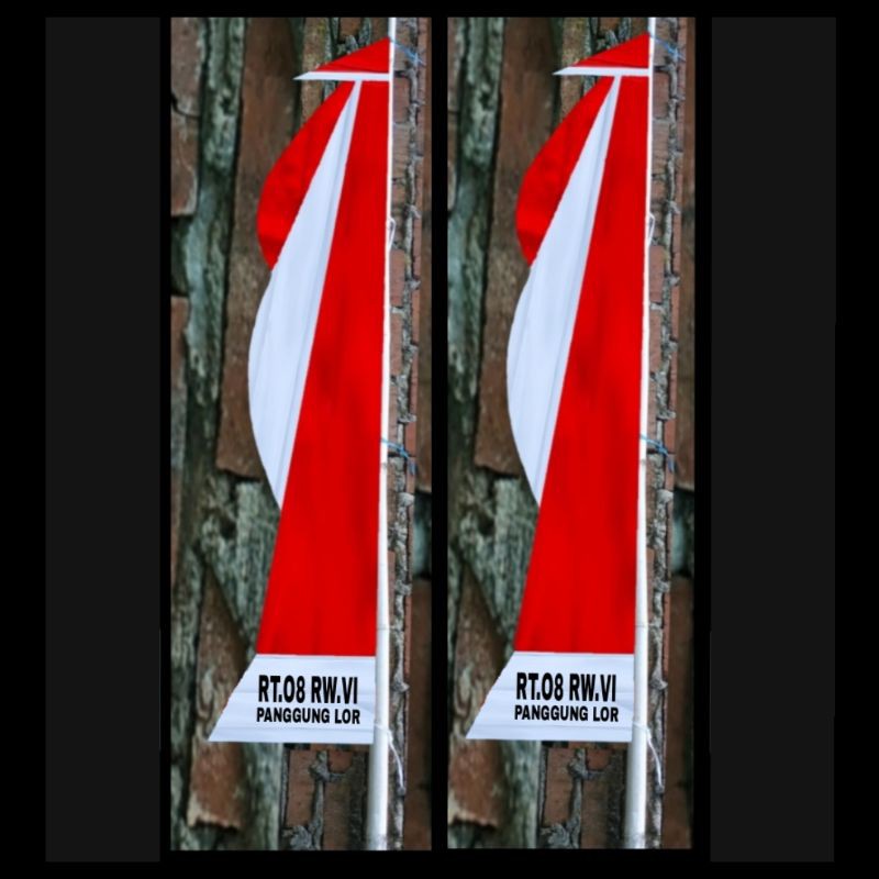 Umbul umbul custom tulisan ukuran 4 meter