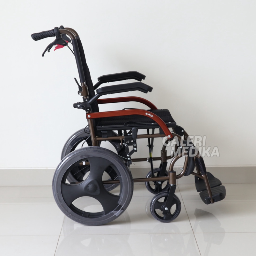 KHUSUS GOJEK/GRAB Kursi Roda Travelling Avico Athena - Travel Wheelchair Bisa Lipat (Roda Kecil) 15 Inchi