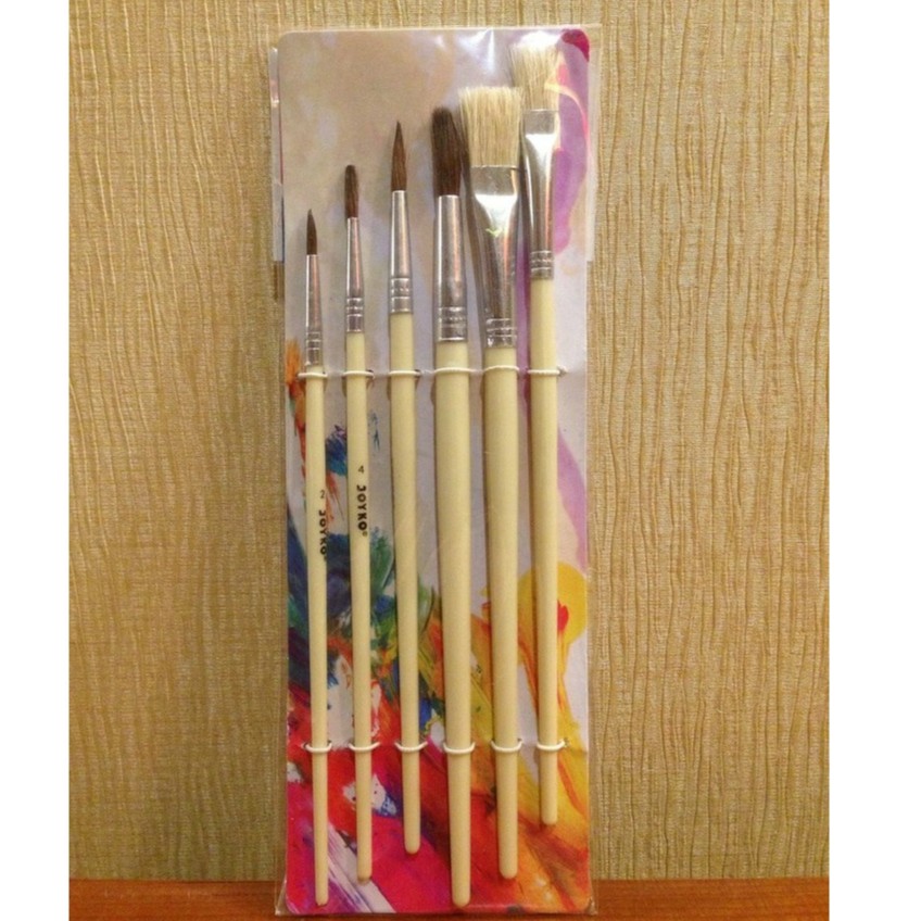 

Kuas Lukis Joyko Isi 6 Kuas Cat Air Brush Joyko BR-1 - Peralatan Lukis Joyko Brush Set - Kuas Air Lukis Set