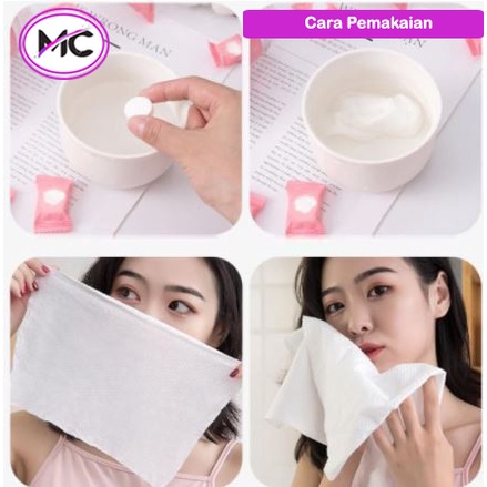 Handuk Mini Tissue Portable Travelling Travel Model Permen Magic Kompress Towel Murah Praktis