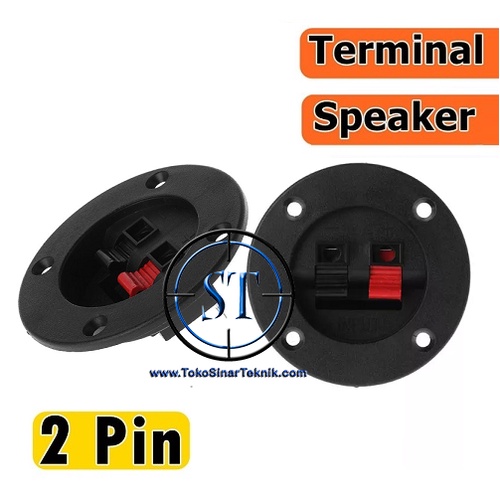 BA-137C Terminal Speaker Bentuk Bulat Plastik PVC Connector With Soket 2 Way Jepit Capit 75mm Audio Home Theater