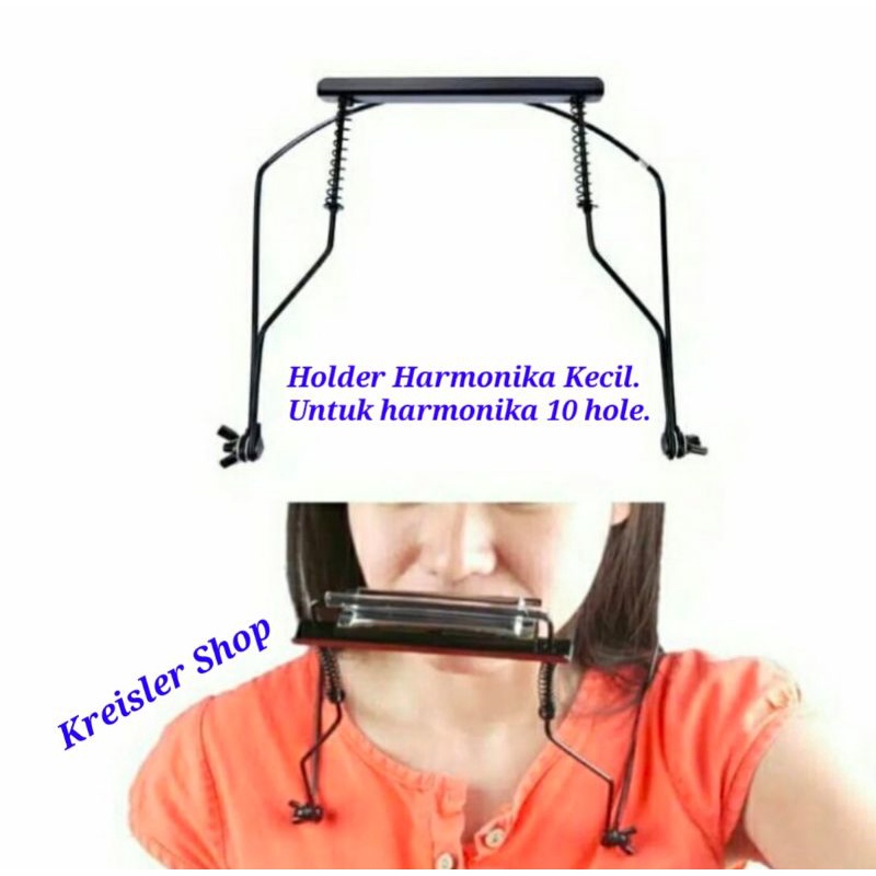 Harmonica holder / stand harmonika untuk harmonica 10 lubang alat bantu main harmonica tanpa pegang