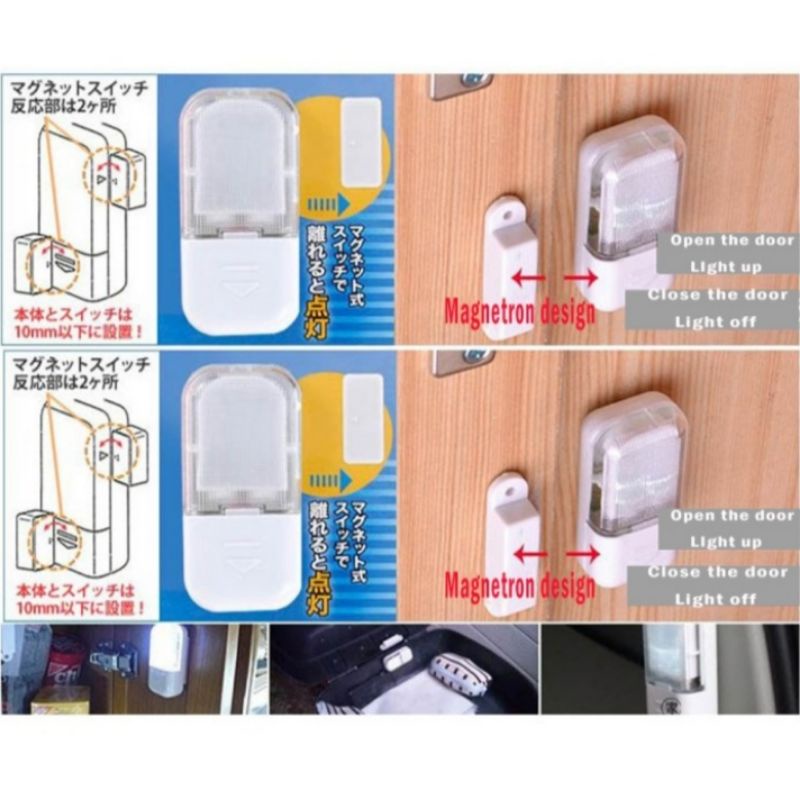 lampu lemari otomatis magnet Tanpa Listirk lampu led Sensor Gerak lampu lemari tempel