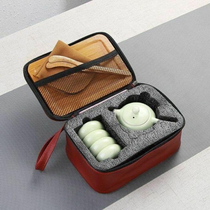 Portable Chinese Tea Set (Cangkir & Teko) - Kungfu Tea - Putih