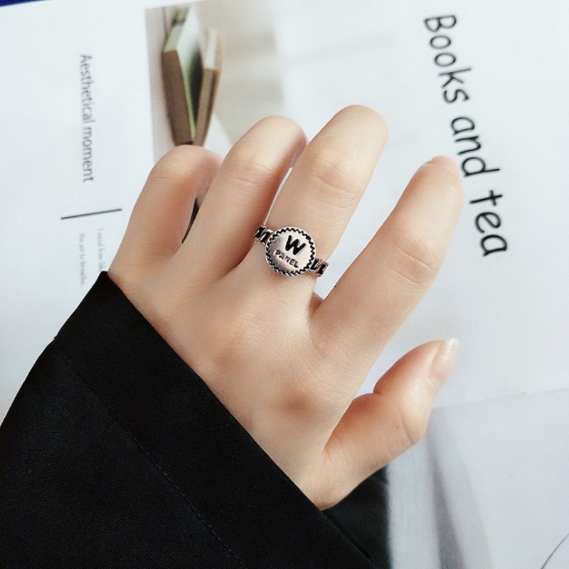 Cincin Jari Telunjuk Model Terbuka Dapat Disesuaikan Bahan S925 silver Gaya retro 40 Untuk Pasangan