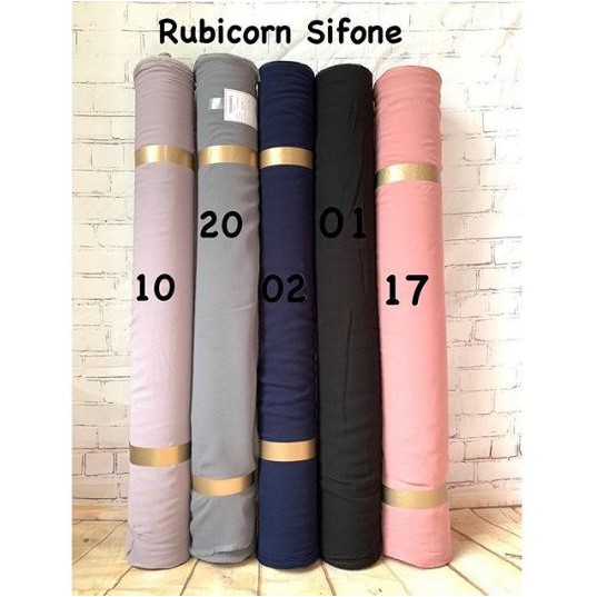 Bahan Kain Rubicorn Sifone Lebar 1.15 Meter Kerudung Hijab Jilbab Muslim Rollan