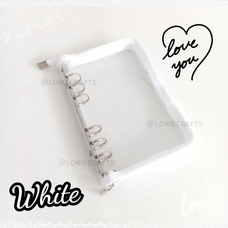 LC A6 Binder Resleting Zipper Binder File A6 Binder Clear Mika PVC (COVER ONLY)