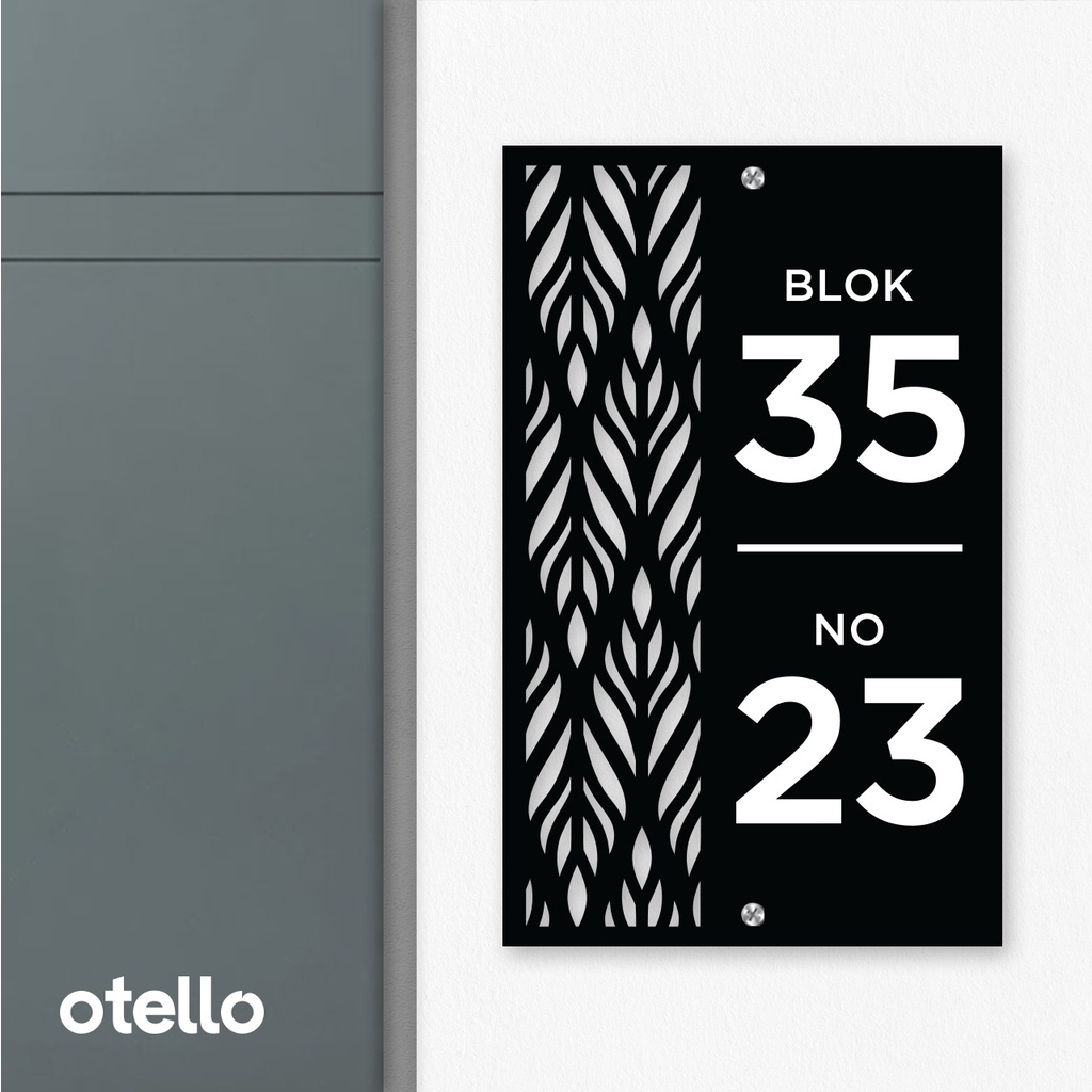 Otello Custom Papan Alamat Rumah Nomor Akrilik Nomer No Minimalist Print Acrylic Label House Number Label Aesthetic Mewah Modern