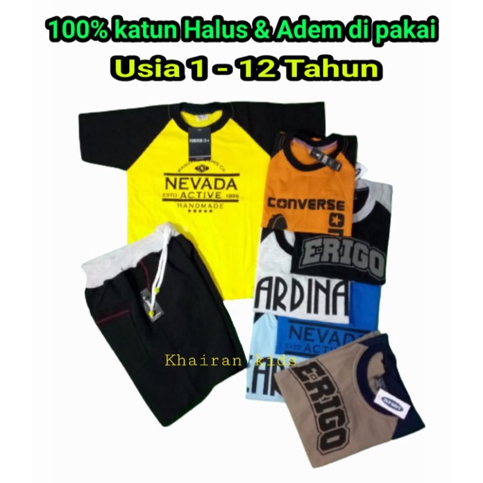 Setelan Anak Laki Laki Baju Kaos Anak Laki Laki Baju Setelan Anak Laki Laki Kaos Anak Distro Reglan Pria Unisex Umur 1 2 3 4 5 6 7 8 9 10 11 12 Tahun