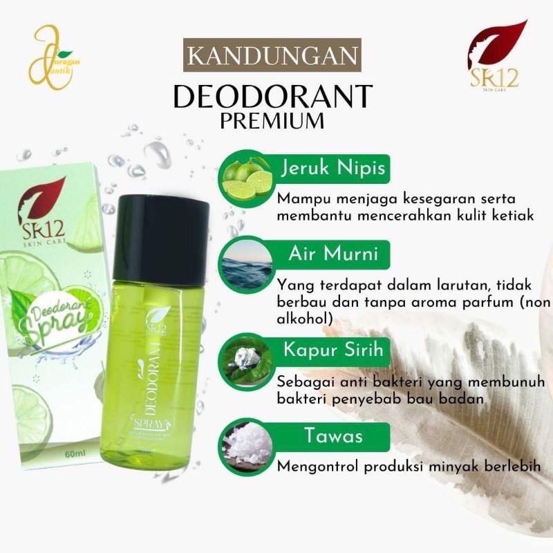 TERBARU  DEODORANT SPRAY PREMIUM / DEODORANT SR12 KEMASAN BARU