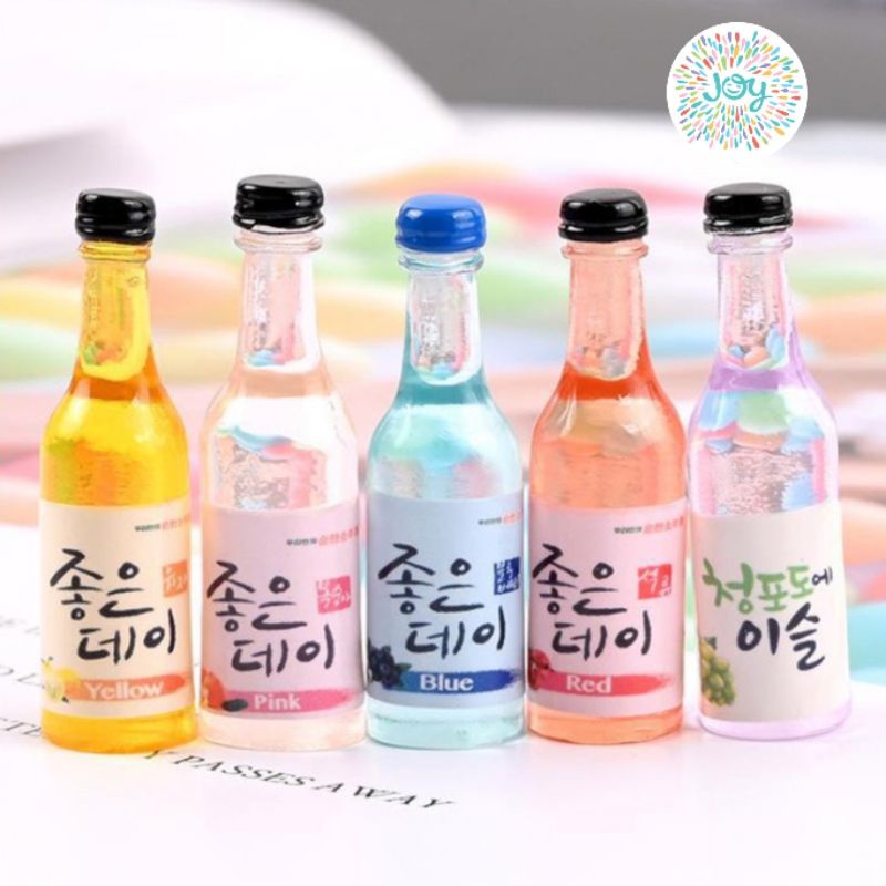 Miniatur Minuman Wine Botol Soju Korea Resin Dollhouses Rumah Boneka Craft Mainan Drink Sirup Buah