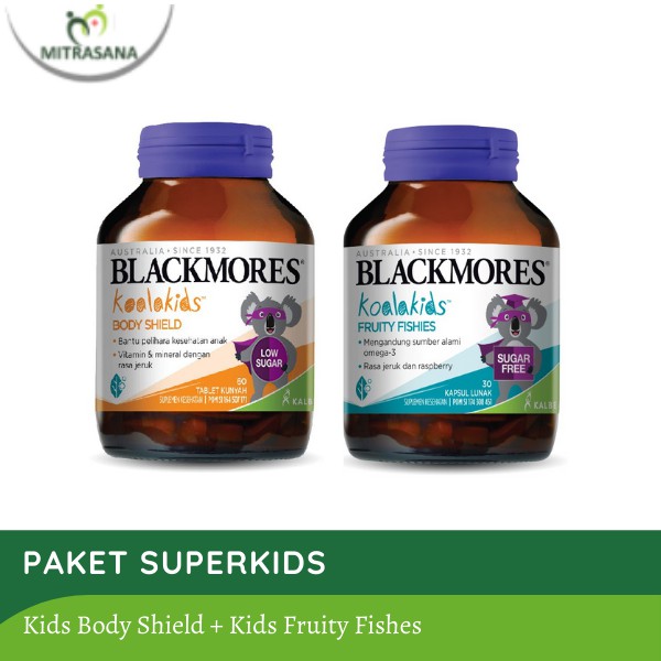 Paket Hemat Blackmores Kids Body Shield &amp; Kids STUDY BUDDY 30kps