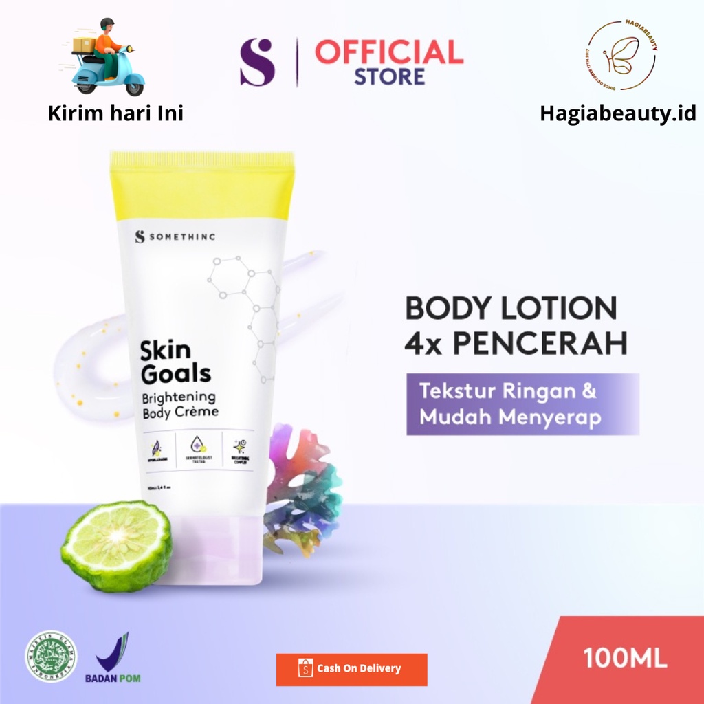 Bisa Cod - SOMETHINC SKIN GOALS Brightening Body Crème - Body Lotion pencerah kulit