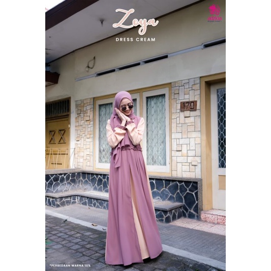 ZOYA DRESS CREAM By ADZKIA HIJAB