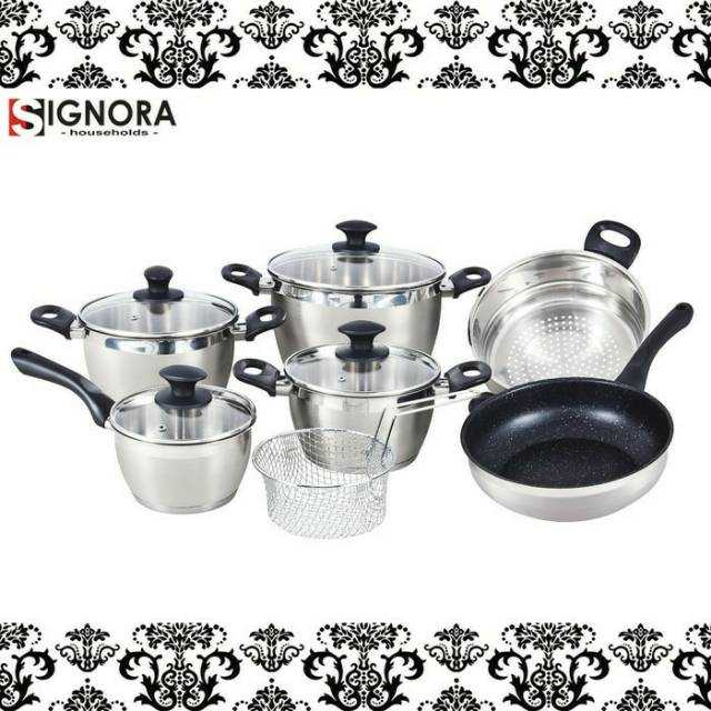 Panci Stainless Set Vienna Signora / Signora Panci Set Stainless Berhadiah Langsung