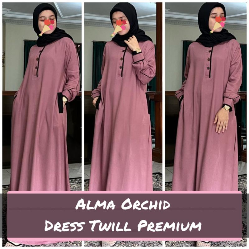 NONI Dress || Gamis Kombinasi || Gamis Twill Premium || Gamis big size || PB 140 cm