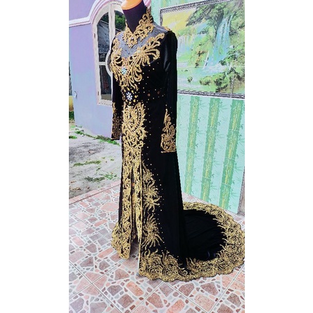 kebaya pengantin bludru ekor/kebaya bludru jawa