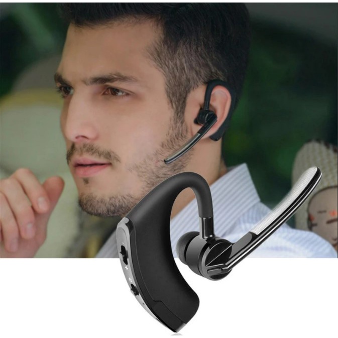 ⚡YZ (COD) V9 LED Bluetooth Earphone 5.0 Wireless Headset 8D Bass Handsfree Single Business With Microphon Henset Sports Headphone Garansi