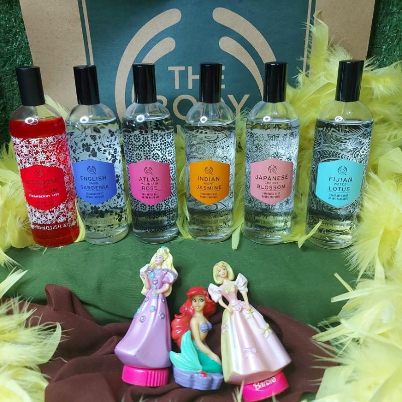 THE BODY SHOP BODY MIST VOYAGE 100ML JAPANESE CHERRY / ATLAS ROSE / FIJIAN LOTUS / E