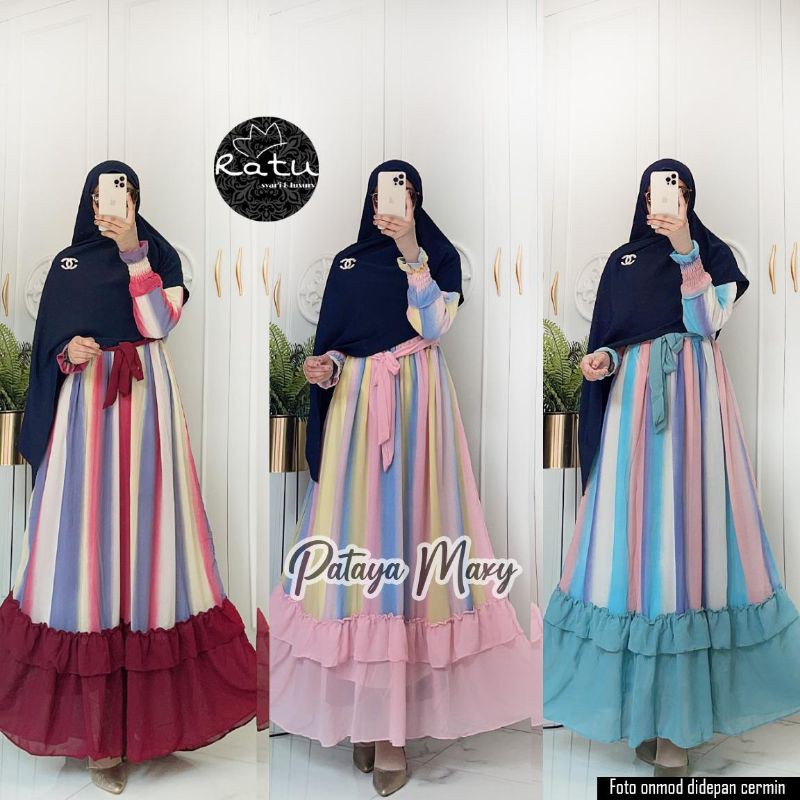 [COD] PATAYA MAXY DRESS CERUTY PRINTING BY RATU SOLO