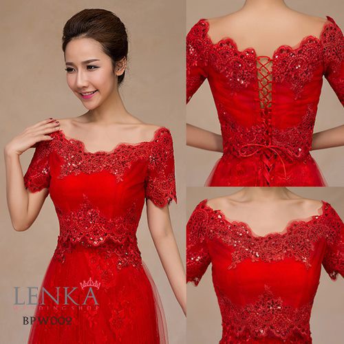 [TOKO TERPERCAYA] AKSESORIS BOLERO WEDDING PENGANTIN WANITA RENDA MERAH BPW002