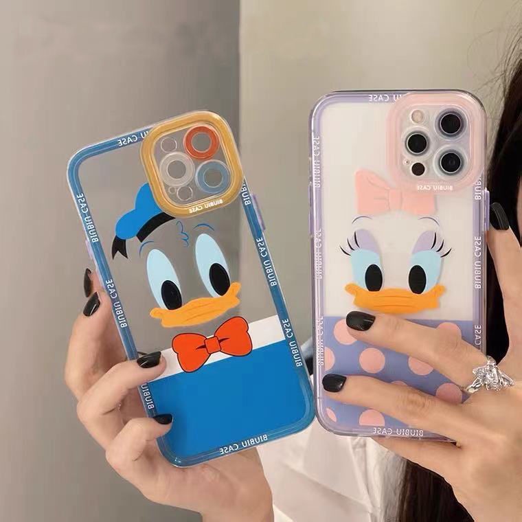 Soft Case Bahan TPU Motif Kartun Bebek Untuk Iphone 11 12 13 14 Pro Max Mini XS Max X XR 6 6s 7 8 Plus SE