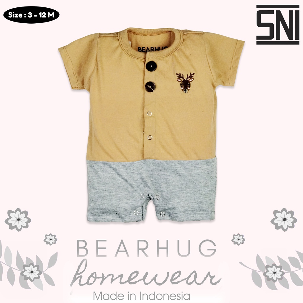 Bearhug Homewear Romper Belah Bordir  Bayi Laki-Laki  HSF4 Mixcolour 3-12 Bulan-2
