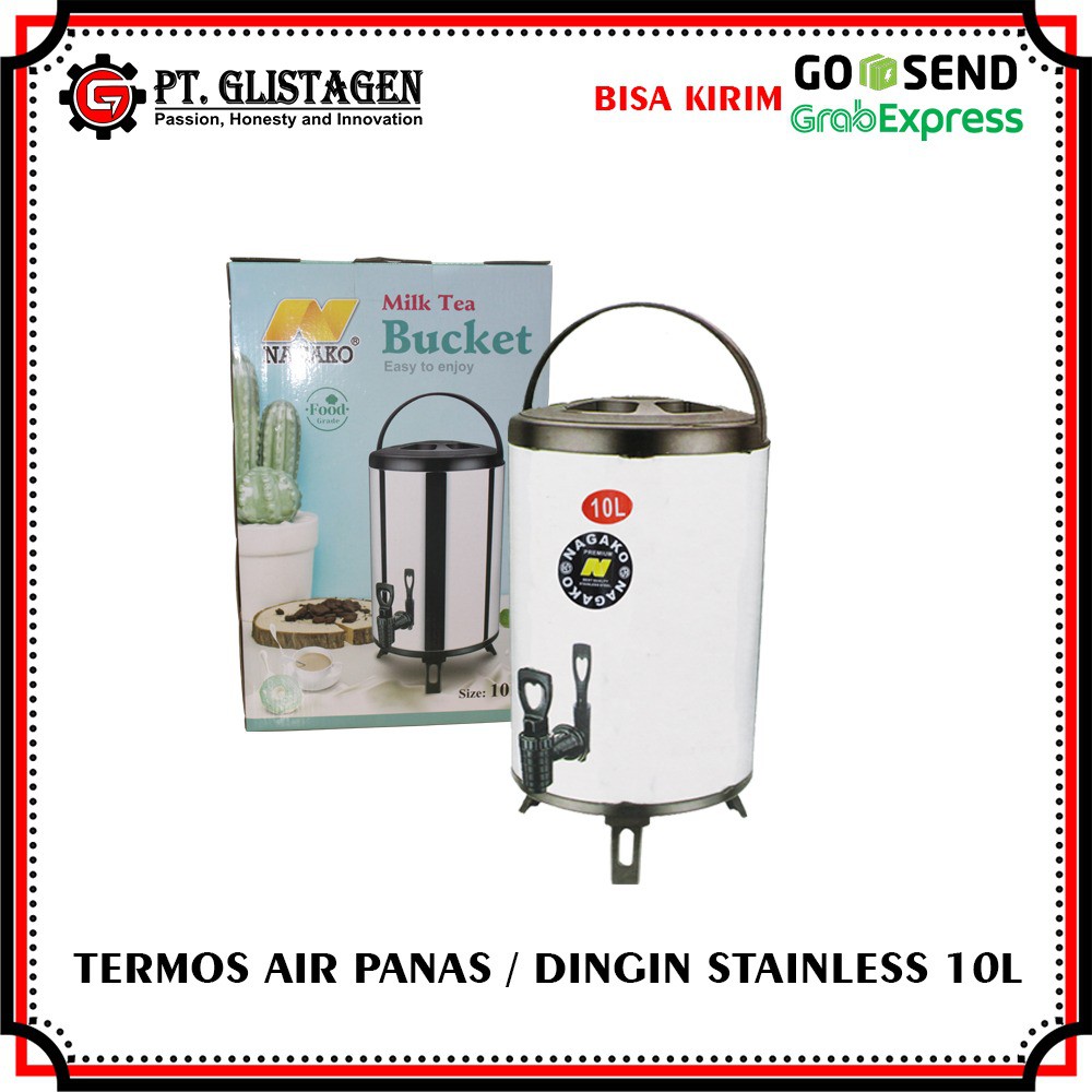 Termos Dispenser Air Panas dan Dingin / Milk Bucket / Vacum Jug 10 Ltr