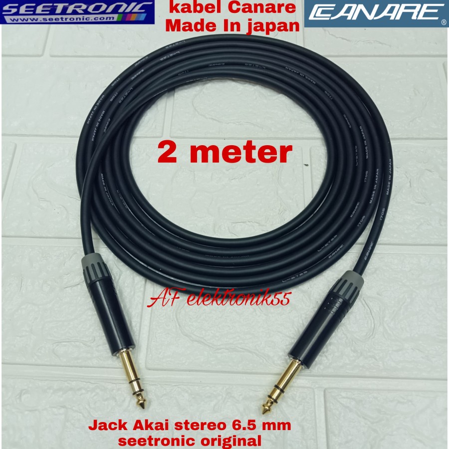 Kabel Canare Jack Akai Stereo To Akai Stereo Black 2 Meter Original