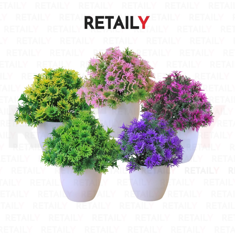 Retaily PT31 Pot Tanaman Hias Bunga Hias Plastik Ornamen Pot Bongsai Artificial Flower Decoration