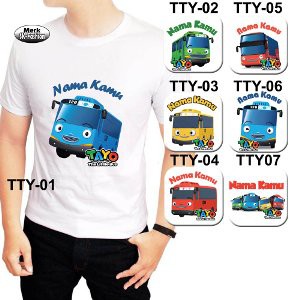 Promo Kaos Keluarga  Baju Family 2 dewasa dan 1 anak   Tayo Tayo Murah