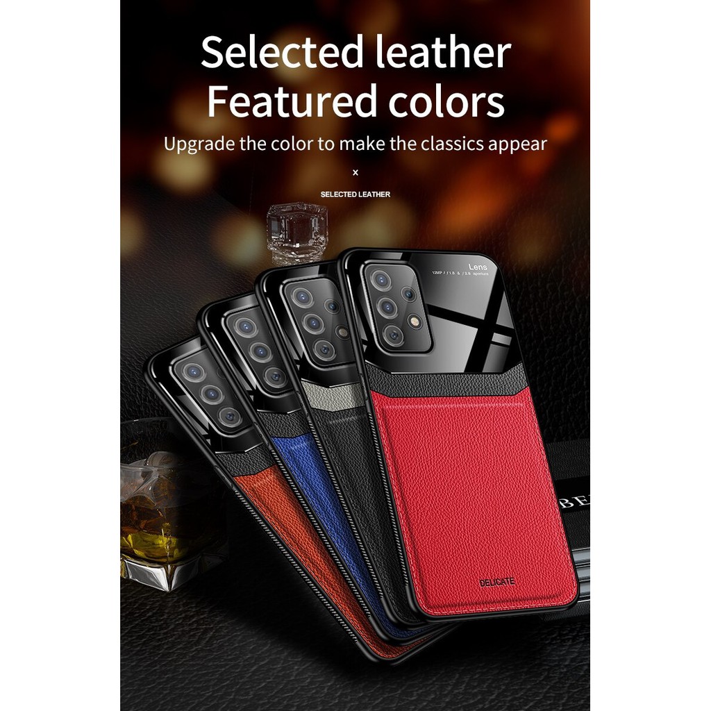 Case Samsung Galaxy A72 2021 Grained Leather Elegant Original