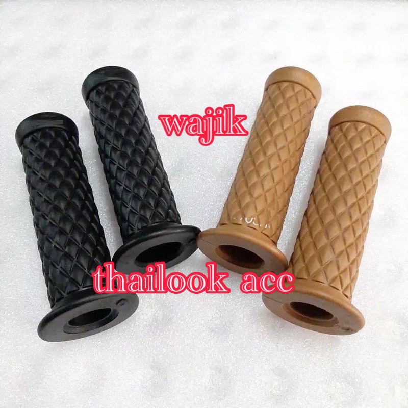 Handgrip Wajik Kaze Kawasaki Import Model Ariete Hitam Coklat Klasik Caferacer Japstyle Vespa W175 diamond custom GRIP