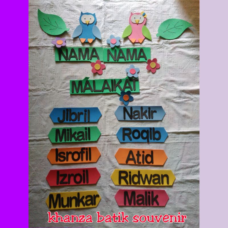 HIASAN KELAS/HIASAN DINDING NAMA MALAIKAT