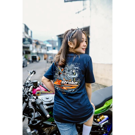 BAJU 2 STROKE INDONESIA ORIGINAL PRODUCT 2 STROKE LINE COTTON COMBED PREMIUM T-SHIRT KAOS 2 TAK  KAW