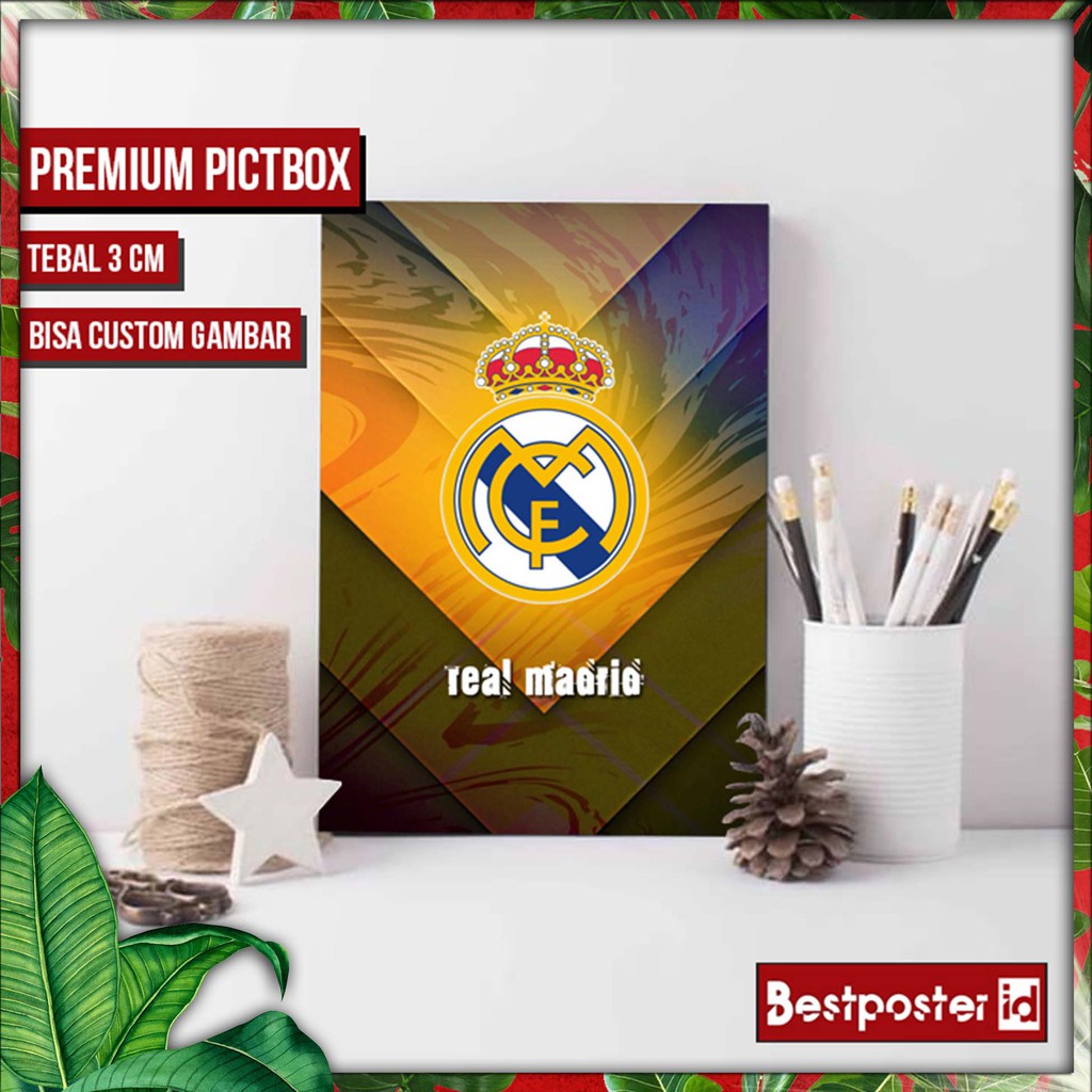 Poster REAL MADRID Frame Kayu BOLA 0338A