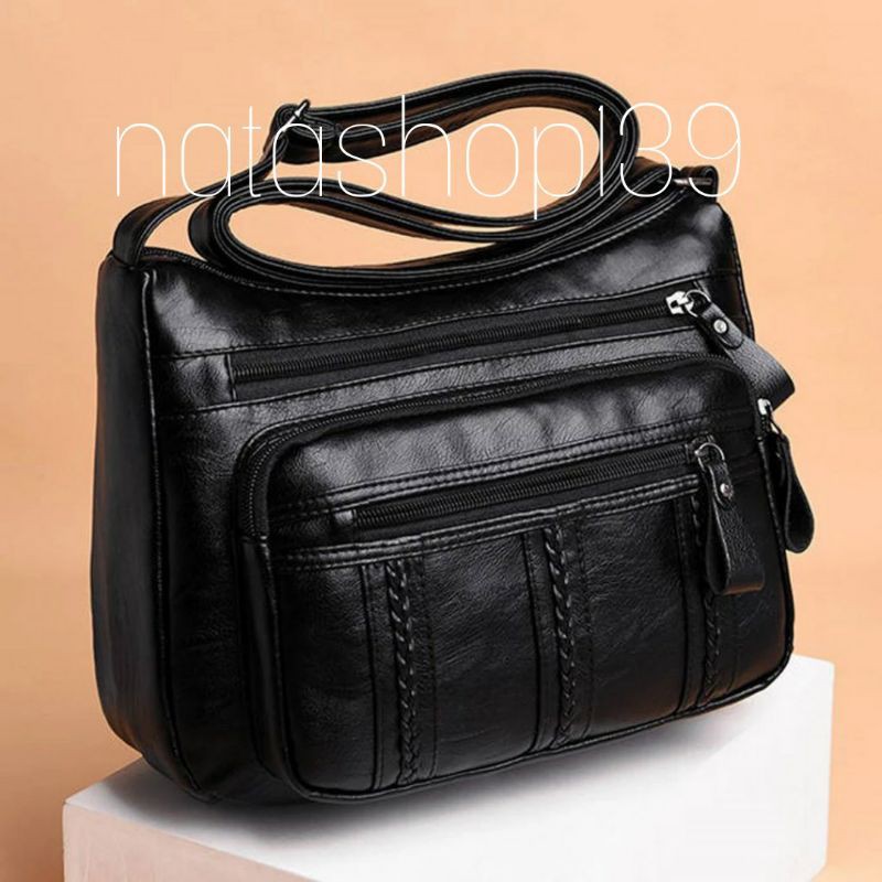 2021 Hot Sale Fashion Tas Selempang Kulit Wanita Simple Multi-pocket