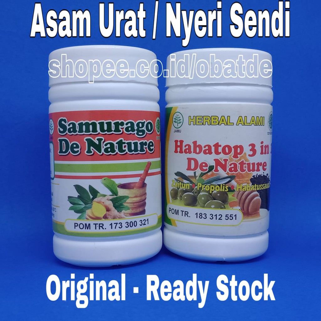 

SAMURAGO HABATOP Obat Asam Urat Nyeri Sendi Encok Ampuh Herbal De Nature Asli