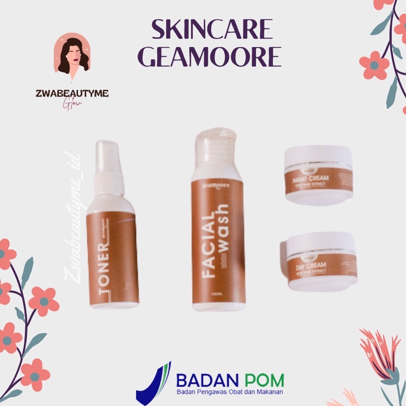 [FREE GIFT]  SKINCARE GEAMOORE BPOM | TONER GEAMOORE | DAY CREAM NIGHT CREAM FACIAL WASH GEAMOORE | 