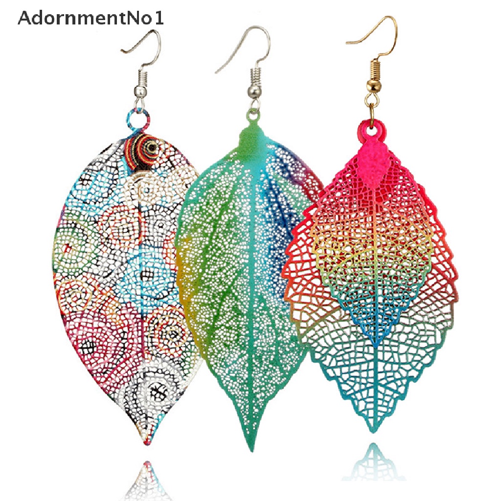 (AdornmentNo1) Anting Tusuk Gantung Desain Daun Gaya Boho / Etnik Untuk Wanita