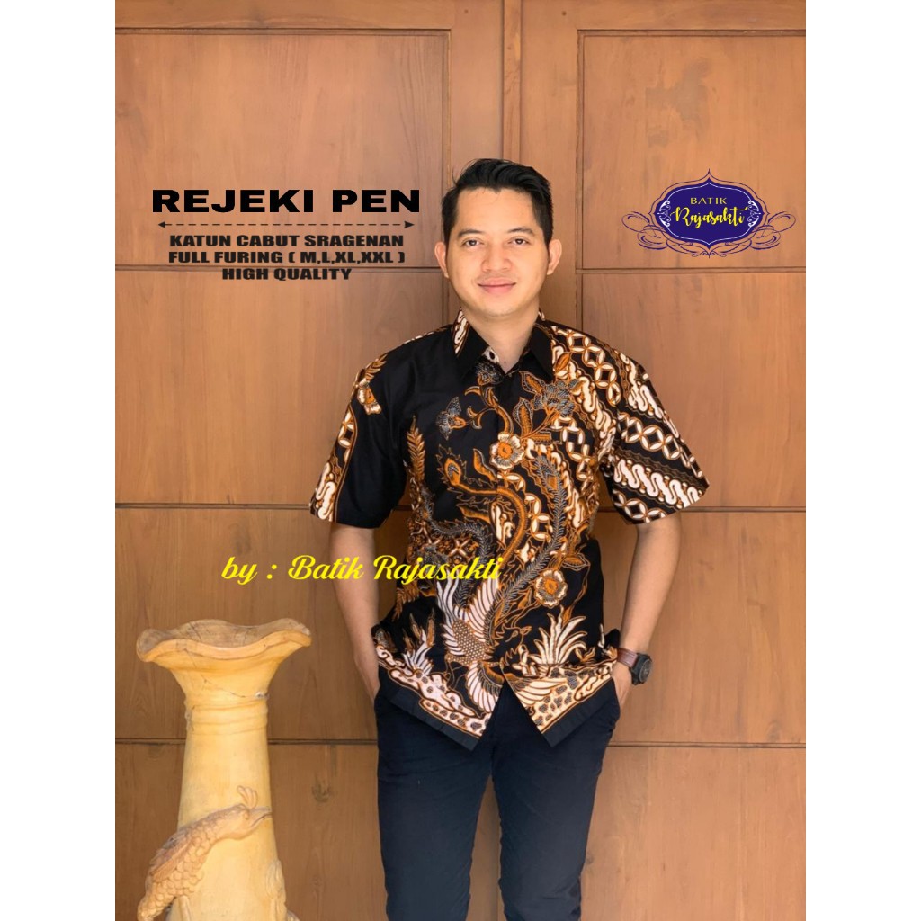 REJEKI Kemeja Batik Pria Full Furing Katun Sragenan