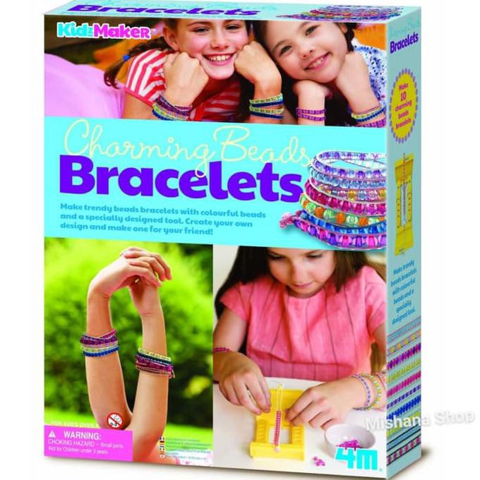 Mainan Kreatif Buat Gelang Anak 4M Charming Beads Bracelet KidzMaker