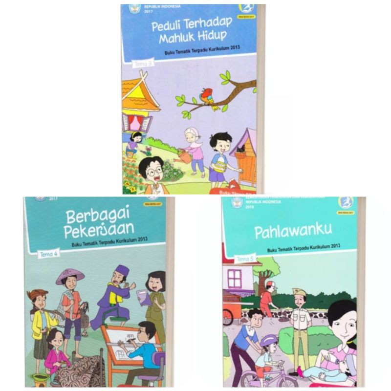 ORI paket buku teks Tematik k13 Dikbud kelas 4 tema 3,4,5 semester 1 edisi revisi terbaru