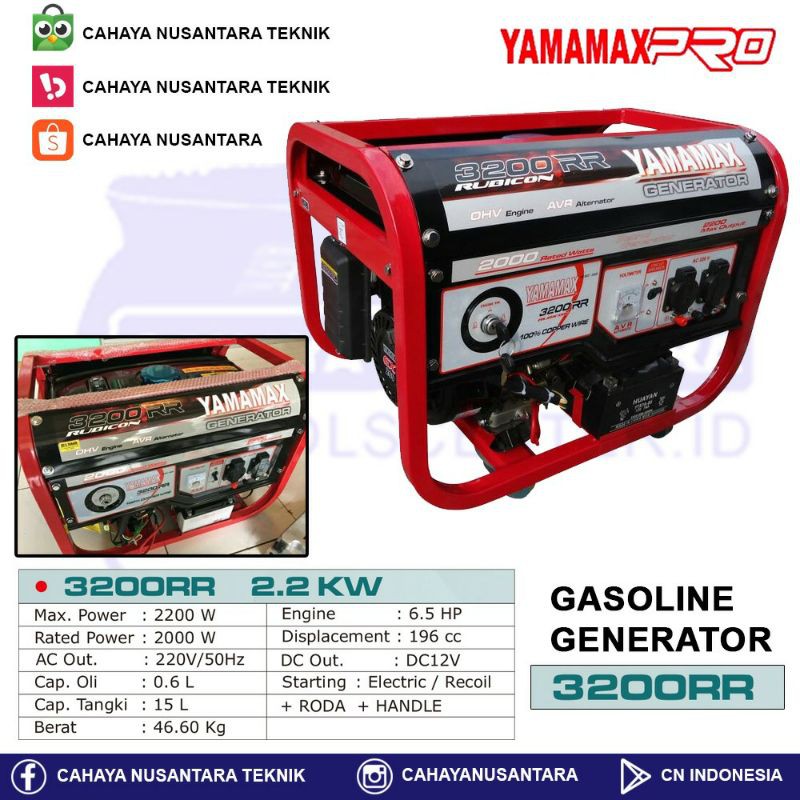 Mesin Genset 4 Tak Yamamax 2000 Watt 3200RR